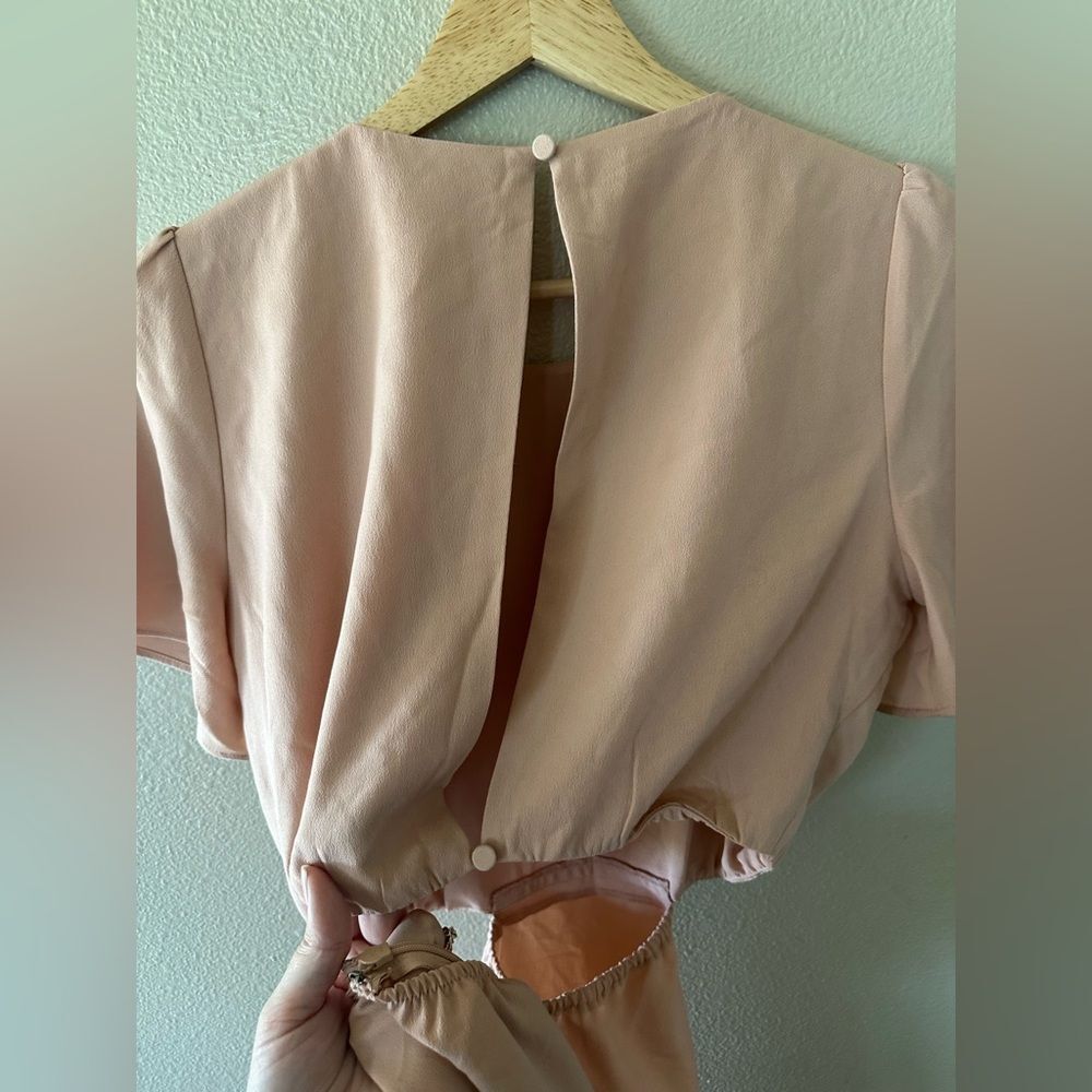 Abercrombie & Fitch Angel Sleeve Lightweight Cut Out Soft Pink Mini Dress XS - Picture 5 of 8